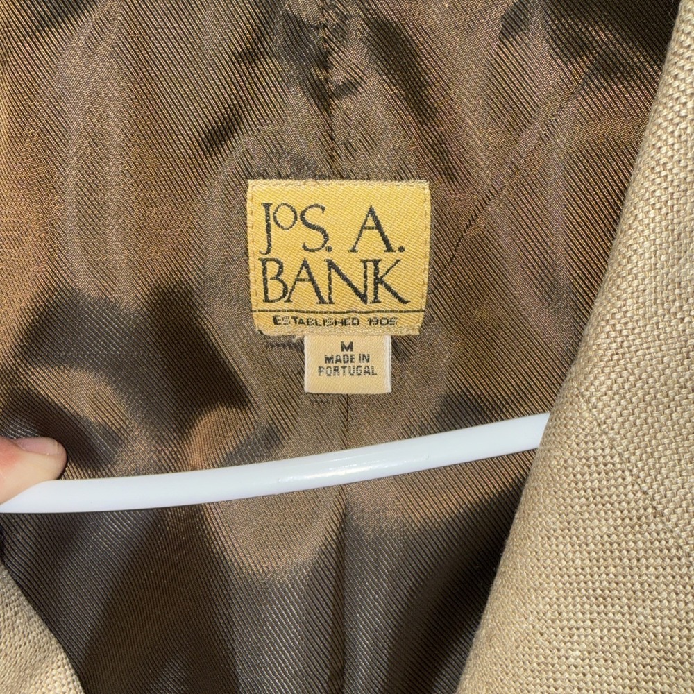 Jos. A. Bank Linen Silk Wool Blend Blazer Medium Beige Excellent Condition - Picture 10 of 12